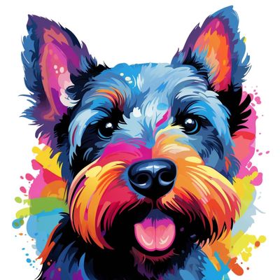 Designer Vinyl Sticker/Wall Decal - XL, Multicolor - Scottish Terrier 01