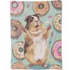 Happy Lovely Hamster Blanket, Cute Donut Dessert Paw Throw, 127 x 152.4 cm view 1