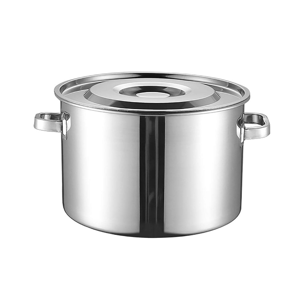 WJFLUCK Stainless Steel Stockpot with Lid, 14 L, 30 cm, Silver
