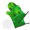 Green Woods Pattern Kitchen Oven Mitts and Pot Holders Set view 2