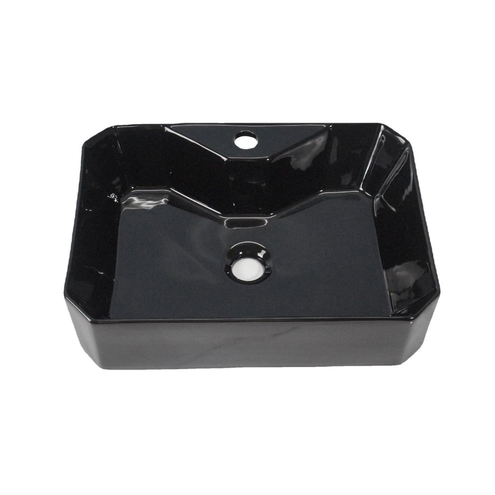LAPADULA Ceramic Bathroom Vessel Sink with Faucet Hole