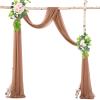 FANSU Wedding Arch Curtain, Chiffon Tulle Draping Backdrop for Wedding Ceremony, Birthday and Party Decor, 4.9 x 19.6 ft / 150 x 600 cm, Russet view 1