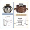 Mailbox Push-Button Lock, 20/26 mm, RV Camper Boat Drawer Cabinet Latch, Small Brown Nickel view 4
