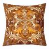 Homewish Paisley Damask Pillow Cover 60 x 60 cm, Golden Yellow Geometric Floral Decorative Accent Cover view 1