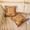 Homewish Paisley Damask Pillow Cover 60 x 60 cm, Golden Yellow Geometric Floral Decorative Accent Cover view 2