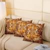 Homewish Paisley Damask Pillow Cover 60 x 60 cm, Golden Yellow Geometric Floral Decorative Accent Cover view 4