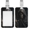 Vertical ID Badge Holder with Lanyard, Skeleton in Bathrobe view 1
