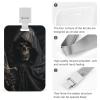 Vertical ID Badge Holder with Lanyard, Skeleton in Bathrobe view 4