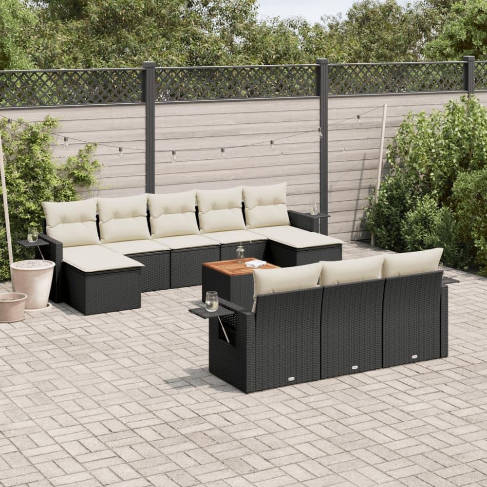 Festnight XXL Outdoor Rattan Lounge Set with Storage