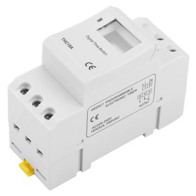 THC15A 220–240 VAC 20 A Digital Programmable Timer for Street Lighting, Water Heaters, Sprinklers, and Agricultural Equipment