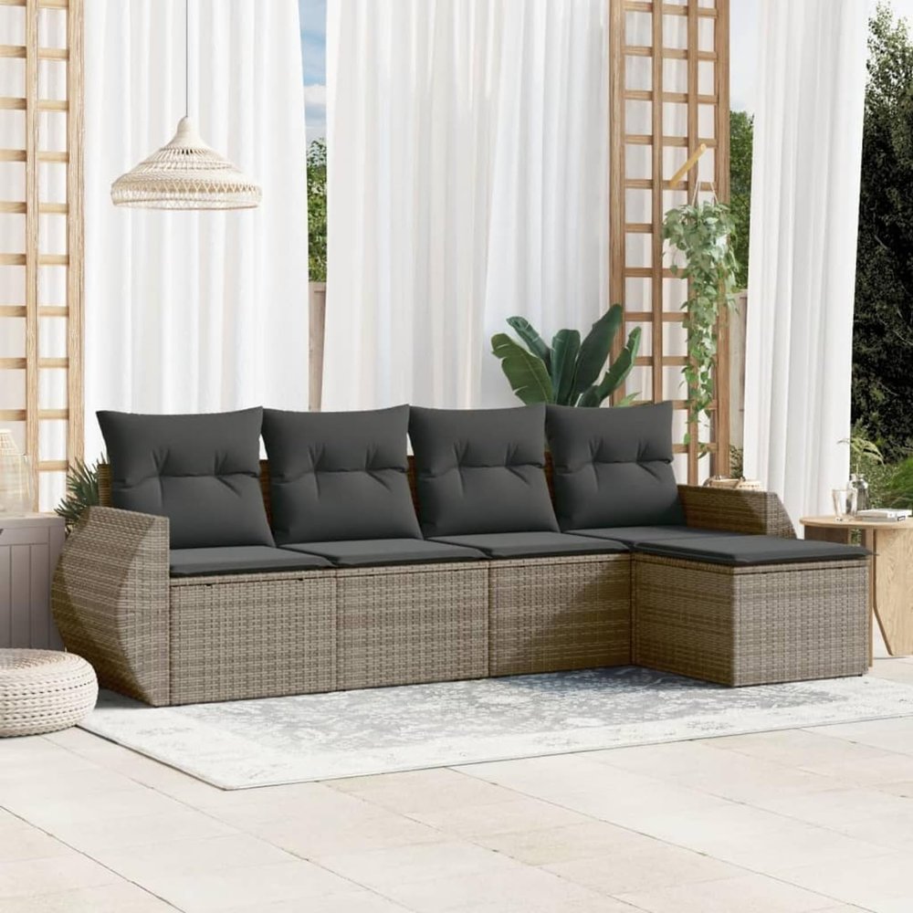 Festnight 2-Seater Outdoor Rattan Sofa with Storage