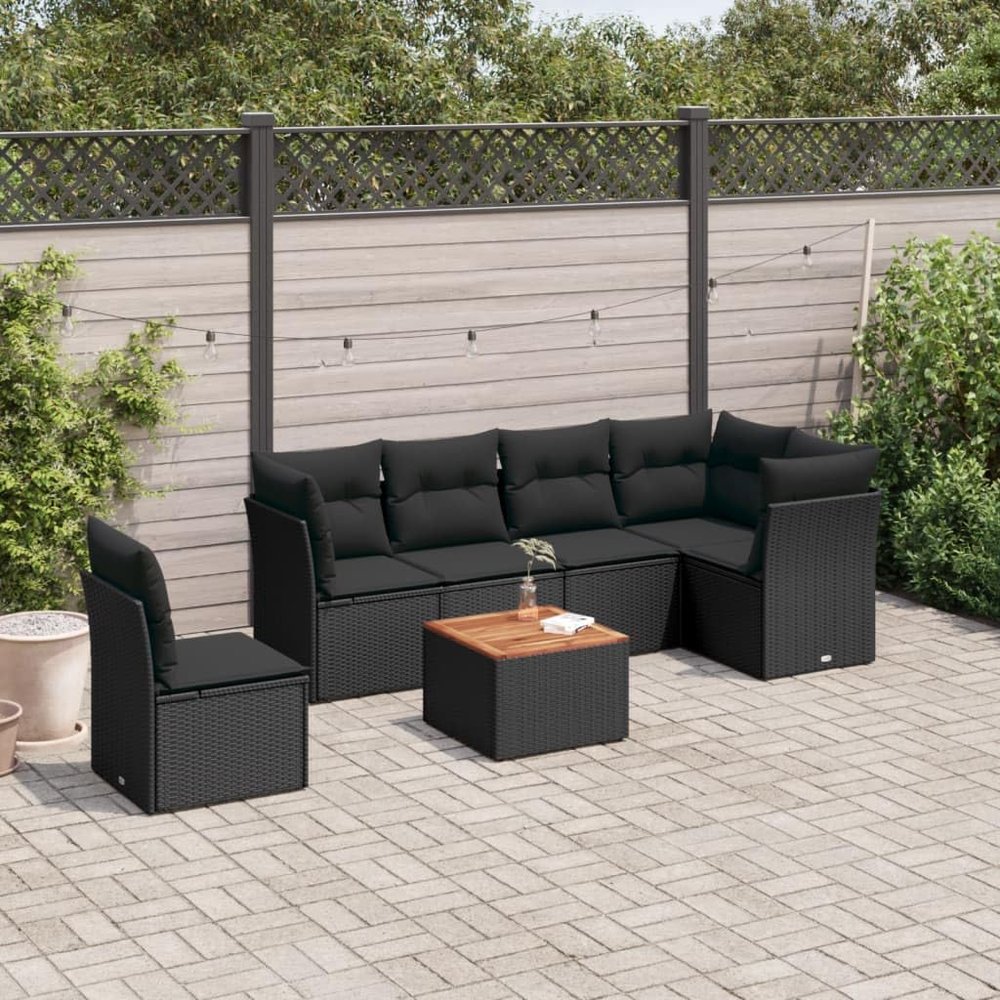 Festnight Outdoor Rattan Lounge Set with Storage, Corner Sofa