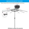 HonunGron Replacement Patio Umbrella Canopy, 6-Rib, 2 m, Dark Taupe, UV50+ view 4