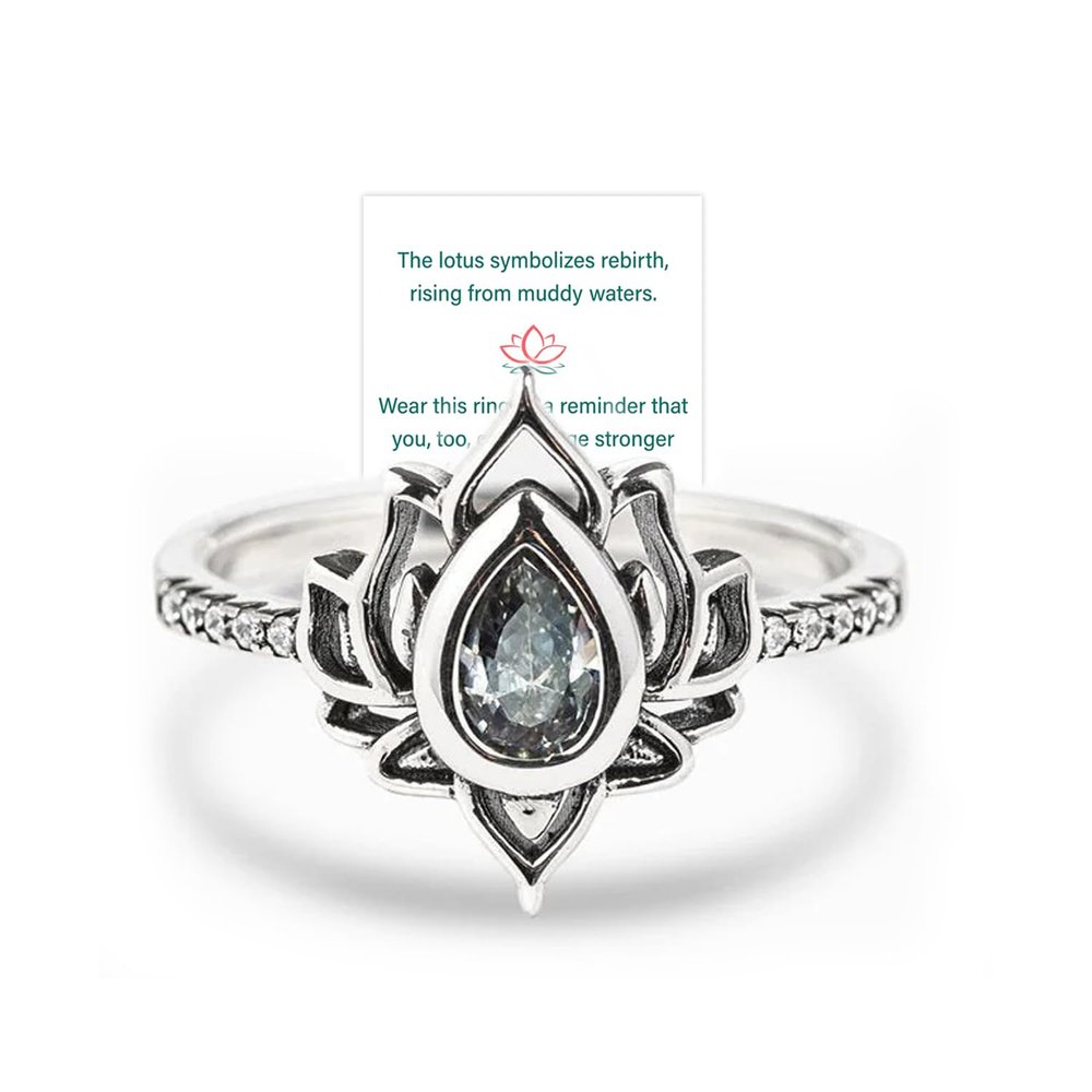 FUCK MY TRAUMA Lotus Ring, 925 Sterling Silver