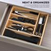 COOK WITH COLOR Bamboo Kitchen Utensil Set with Drawer Organizer, Black, 18-Piece view 3