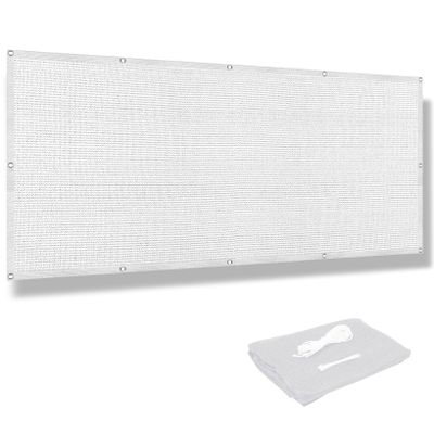 Balcony Privacy Screen with Eyelets, 30 x 900 cm, White