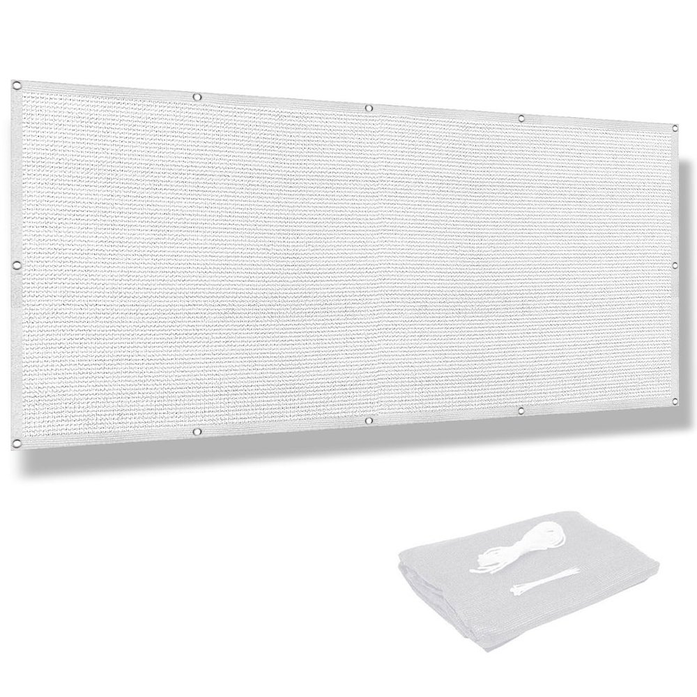 Balcony Privacy Screen with Eyelets, 30 x 900 cm, White
