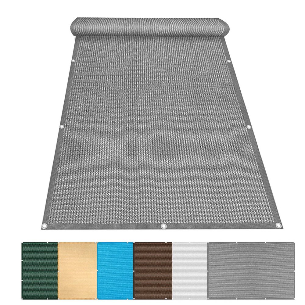 Rectangular Shade Sail 1.3 x 3.5 m, HDPE, Gray
