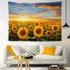 LB Orange Sunflower Wall Tapestry with Butterfly and Green Plant, 150 x 130 cm view 2