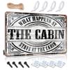 Metal Sign “What Happens at the Cabin Stays at the Cabin” for Man Caves and Bars, 30 x 40 cm view 1