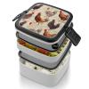 LMNGH Bento Box, Stackable Lunch Box with Utensils, Chicken Print view 1