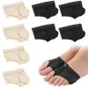 VEGCOO 4 Pairs Non-Slip Dance Foot Pads, Black & Beige (S) view 1