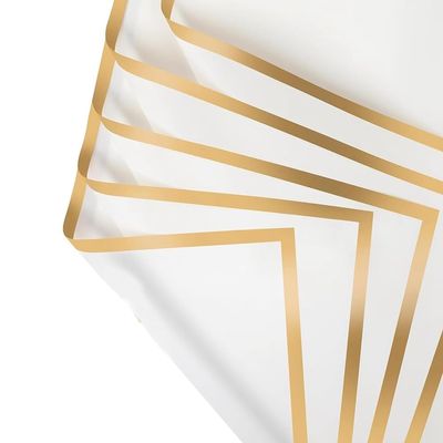 Haztholf 20-Sheet Black Floral Wrapping Paper, 22.8 x 22.8, Waterproof with Gold Trim