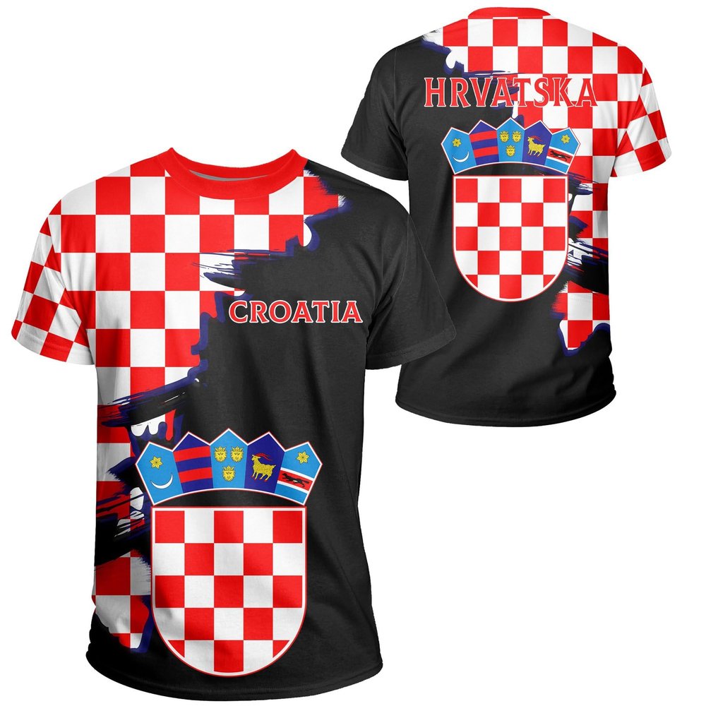 YuanDiann 2024 Croatia Soccer Fan T-Shirt, Short Sleeve, Style 6#, XL