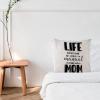 WSDESDEC Life Doesn't Come with a Manual Cotton-Linen Pillow Cover, 50.8 x 50.8 cm view 2