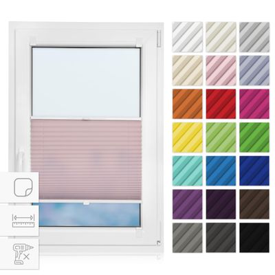 Estika Self-Adhesive Pleated Blind 85 x 230 cm, Pink