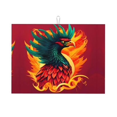 Phoenix Absorbent Microfiber Dish Drying Mat, Reversible and Non-Slip, 45.7 x 61 cm