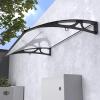 WJXIN Door Awning, Arched 2.5 mm Polycarbonate Canopy with Aluminum Frame, Black, 60 x 120 cm view 1
