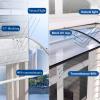 WJXIN Door Awning, Arched 2.5 mm Polycarbonate Canopy with Aluminum Frame, Black, 60 x 120 cm view 3