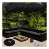 HonunGron 6-Pack Waterproof Sofa Seat Cushion Covers with Zippers, Fade-Resistant Outdoor Covers for Patio Furniture, 60 x 60 cm, Black view 1