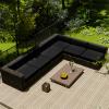 HonunGron 6-Pack Waterproof Sofa Seat Cushion Covers with Zippers, Fade-Resistant Outdoor Covers for Patio Furniture, 60 x 60 cm, Black view 2