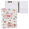 3-Ring Binder with Flower and Pig, 1.5 in, Round Rings for 200 Sheets, Non-Slip Metal Clip view 3