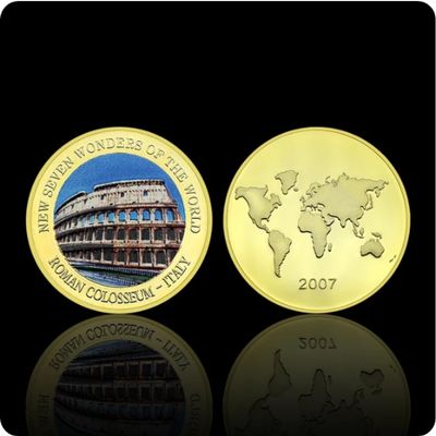 REIWAN New Seven Wonders of the World Gold-Plated Commemorative Coin