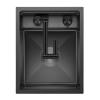 Stainless Steel Single-Bowl Kitchen Sink with Cover and Foldable Faucet, Black, 45 x 35 x 23 cm view 4