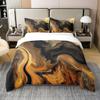 100% Cotton Brown Black Marble Duvet Cover 155x220 cm, Geometric Lines Comforter Cover for Boys, Girls & Teens, 1 Pillowcase view 1