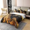 100% Cotton Brown Black Marble Duvet Cover 155x220 cm, Geometric Lines Comforter Cover for Boys, Girls & Teens, 1 Pillowcase view 3