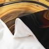 100% Cotton Brown Black Marble Duvet Cover 155x220 cm, Geometric Lines Comforter Cover for Boys, Girls & Teens, 1 Pillowcase view 4
