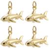 Beebeecraft 8 Gold-Plated Shark Charms with Jump Rings view 1