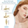 Beebeecraft 8 Gold-Plated Shark Charms with Jump Rings view 2