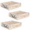 Novaliv 3-Piece Vintage Wooden Crate Set, White, 30 x 25 x 8 cm view 1