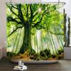 HNBFKD Waterproof Forest-Print Shower Curtain with Hooks, 85 x 180 cm view 1