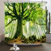 HNBFKD Waterproof Forest-Print Shower Curtain with Hooks, 85 x 180 cm view 2