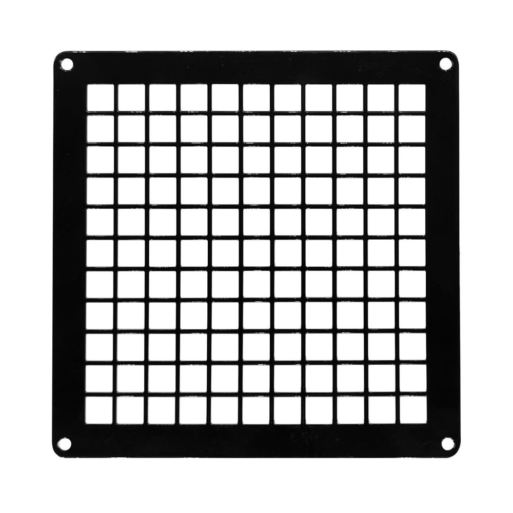 Black Galvanized Vent Grille with Bird Protection, Square, 150 x 150 mm