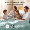 THXSILK 3-Piece Silk Bedding Set for Double Beds, Soft, Breathable, Cooling, Light Blue view 3