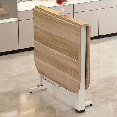 Space-Saving Folding Wooden Kitchen Table, Multifunctional Furniture for Kitchen and Living Room, 3 Forms (Color: C-White Shelf, Size: 100 cm)