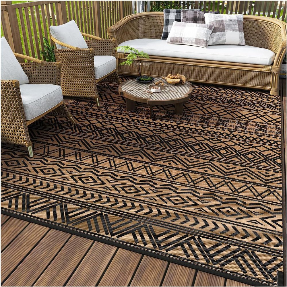 HGTRH Foldable Outdoor Rug for Camping, Balconies and Patios